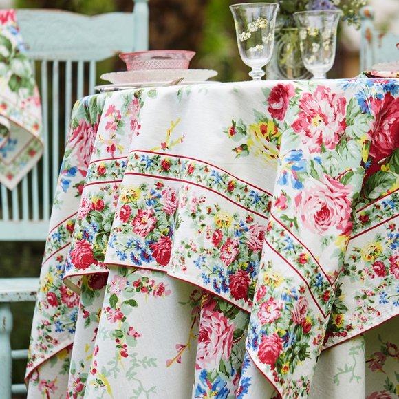April Cornell Tablecloth Cottage Rose 36x36 NWT - Picture 2 of 3